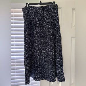 J Crew Gwyneth Slip Skirt in Navy Dot